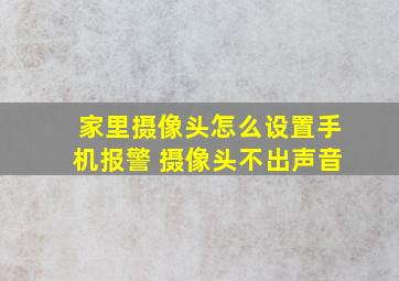 家里摄像头怎么设置手机报警 摄像头不出声音